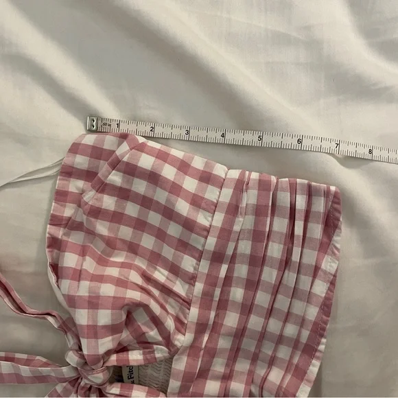 NWT Abercrombie & Fitch Pink Checkered Halter Crop Top (Size XS) - Picture 8 of 8